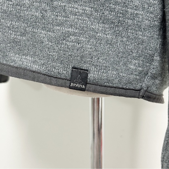 Prana Heather Grey 1/4 Zip Bryce Knit Fleece Lined Pullover Long Sleeve Large - Picture 8 of 14